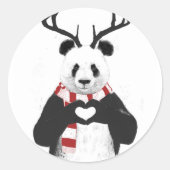 Sticker Rond Panda de Noël (Devant)