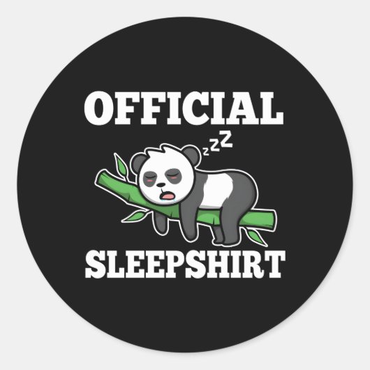 Sticker Rond Panda de sommeil officiel (Devant)
