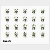 Sticker Rond Panda drôle et relaxant (Feuille)