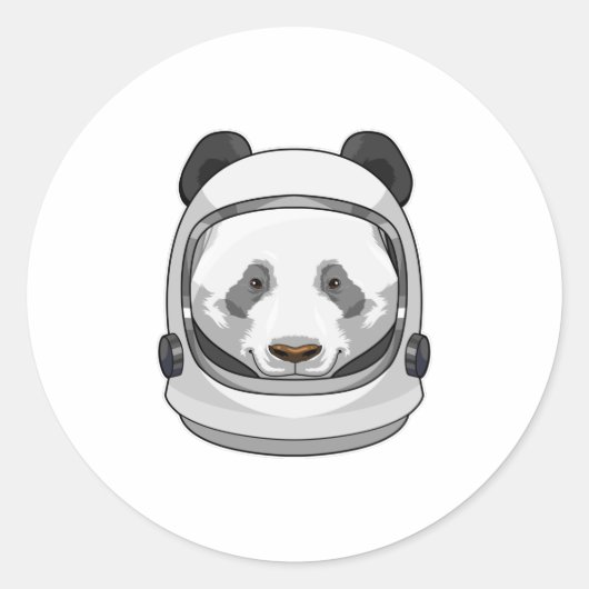 Sticker Rond Panda en astronaute avec casque (Devant)