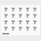 Sticker Rond Panda en Bodybuilder au Bodybuilding (Feuille)