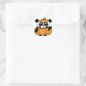 Sticker Rond Panda en costume Citrouille mignon (Sac)