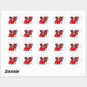 Sticker Rond Panda en costume Red Devil (Feuille)
