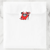 Sticker Rond Panda en costume Red Devil (Sac)