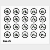 Sticker Rond Panda en pleine croissance (Feuille)
