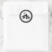Sticker Rond Panda en pleine croissance (Sac)