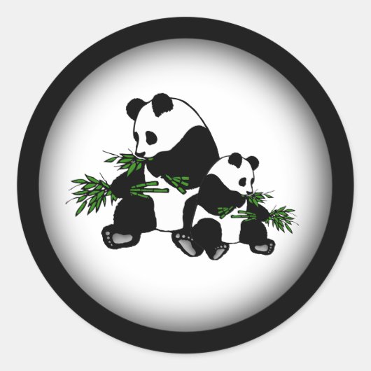 Sticker Rond Panda en pleine croissance (Devant)