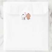 Sticker Rond Panda Et Brownie Bear Couple (Sac)