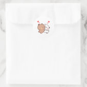 Sticker Rond Panda Et Brownie Bear Couple (Sac)