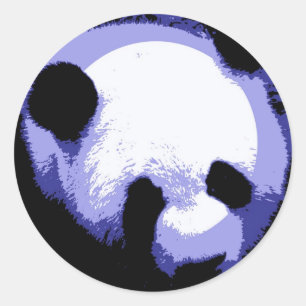 Sticker Rond Panda Face Pop Art