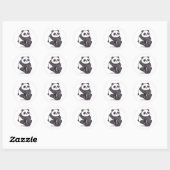Sticker Rond Panda Fatigué (Feuille)