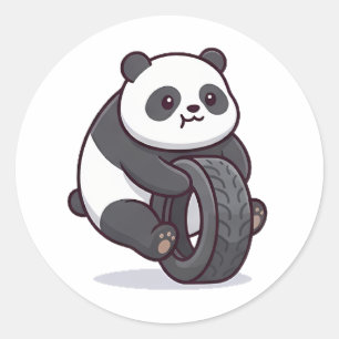 Sticker Rond Panda Fatigué