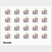 Sticker Rond Panda Girl 6e anniversaire (Feuille)