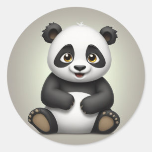 Sticker Rond Panda joueur