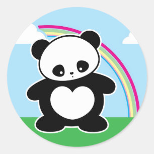 Sticker Rond Panda Kawaii