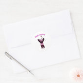 Sticker Rond Panda Lacrosse rose (Enveloppe)