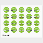 Sticker Rond Panda Love (Vert) (Feuille)