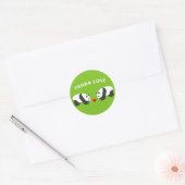 Sticker Rond Panda Love (Vert) (Enveloppe)