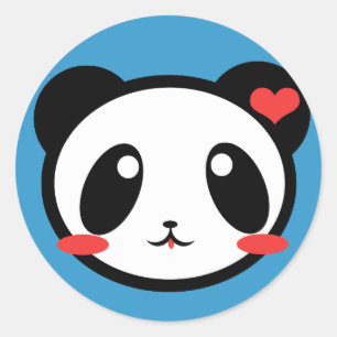 Sticker Rond Panda Luv !