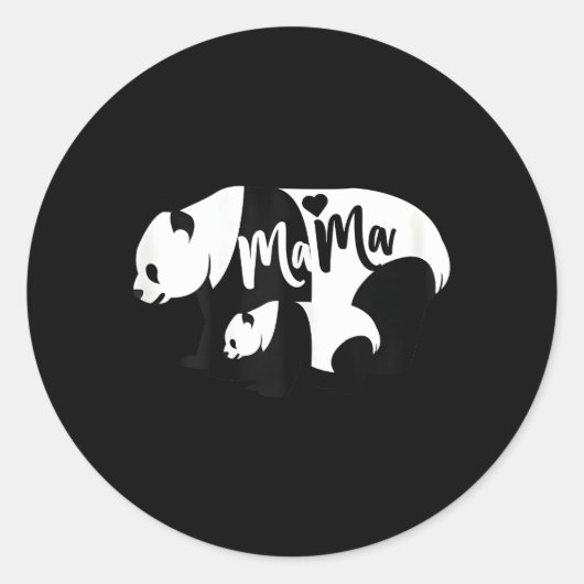 Sticker Rond Panda Mama Cube Ours Maman (Devant)