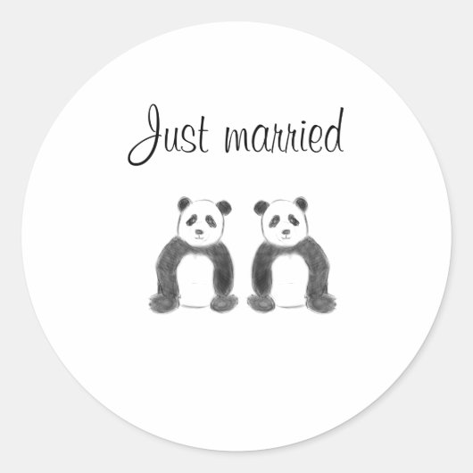 Sticker Rond Panda mariée (Devant)