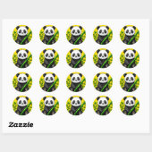 Sticker Rond Panda mignon (Feuille)