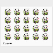 Sticker Rond panda mignon (Feuille)