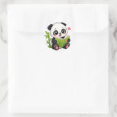 Sticker Rond panda mignon (Sac)
