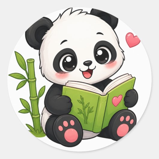Sticker Rond panda mignon (Devant)