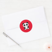 Sticker Rond Panda, mignon et câliné, (Enveloppe)