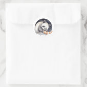 Sticker Rond Panda mignonne et endormi (Sac)