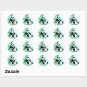 Sticker Rond Panda Momma et bébé (Feuille)