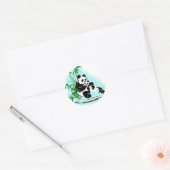 Sticker Rond Panda Momma et bébé (Enveloppe)