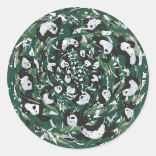 Sticker Rond Panda-monium