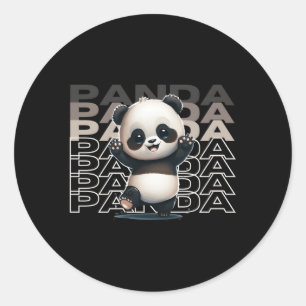 Sticker Rond Panda Motif Ultra réaliste