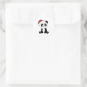 Sticker Rond Panda Noël Neige Animaux d'hiver Pandas (Sac)