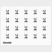 Sticker Rond Panda Noël Neige Animaux d'hiver Pandas (Feuille)