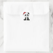 Sticker Rond Panda Noël Neige Animaux d'hiver Pandas (Sac)