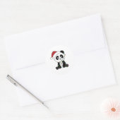 Sticker Rond Panda Noël Neige Animaux d'hiver Pandas (Enveloppe)
