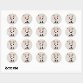 Sticker Rond Panda Noël Neige hiver Animaux Pandas Classique (Feuille)