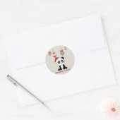 Sticker Rond Panda Noël Neige hiver Animaux Pandas Classique (Enveloppe)