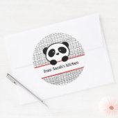 Sticker Rond Panda noir rouge des chevalets de cuisine (Enveloppe)
