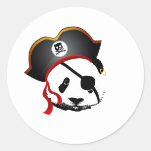 Sticker Rond Panda pirate
