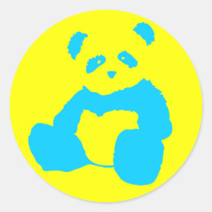 Sticker Rond panda plush.