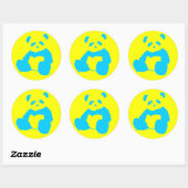 Sticker Rond panda plush. (Feuille)