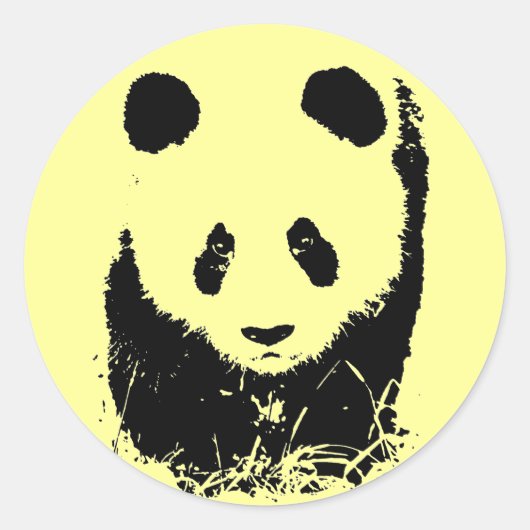 Sticker Rond Panda Pop Art (Devant)