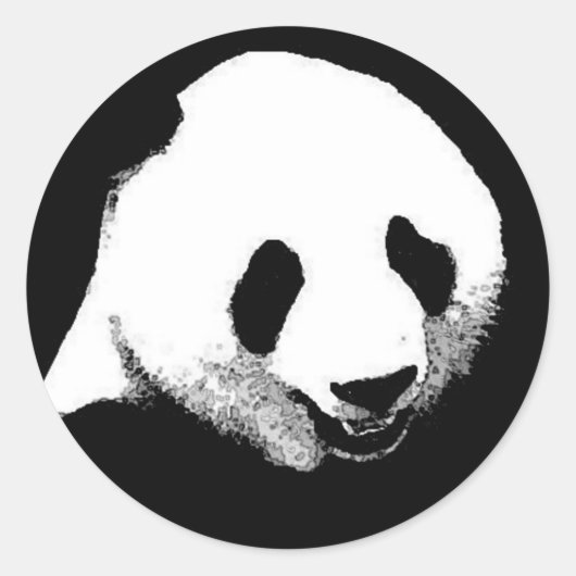 Sticker Rond Panda Pop Art (Devant)
