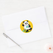 Sticker Rond Panda pour bébé avec fleurs 2 (Enveloppe)