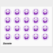 Sticker Rond Panda pourpre (Feuille)