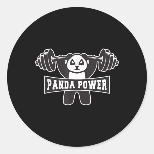 Sticker Rond Panda Power Workout Panda Gym (Devant)
